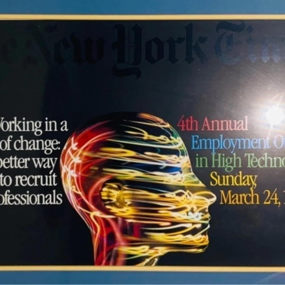 1-of-a-Kind! 1980s Perfect Original Framed Poster from Tech Conference